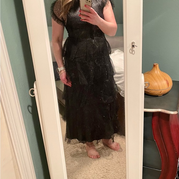 Amy Lynn Mesh Overlay Midi Tea Dress - Picture 4 of 5